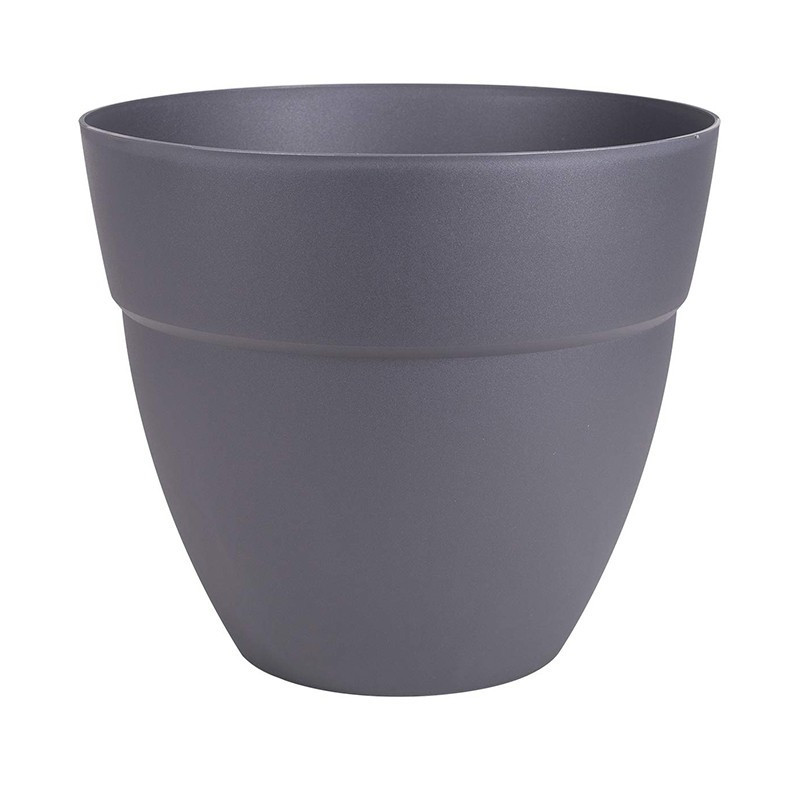 Pot Rond Cancun X Cm L Gris Anthracite Eda Plastique