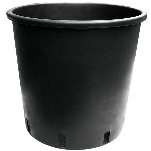 hoogtepunt garen Netelig Zwarte ronde plastic pot 25L 35x30x28 cm