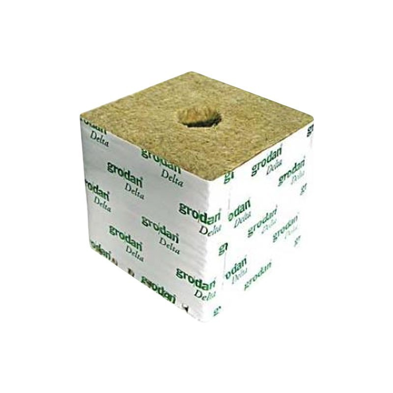 Grodan Steenwol blokjes 100X100X65mm Gaten 27/35mm Doos van 216st