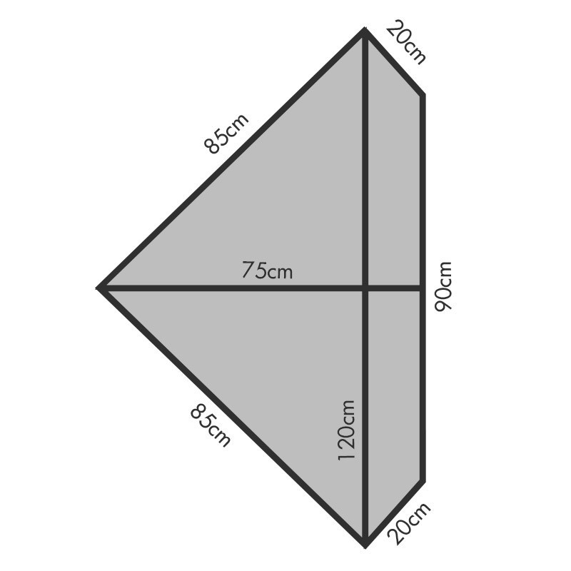 ZWARTE DOOS PREMIUM VOOR HOEK 120X75X160CM