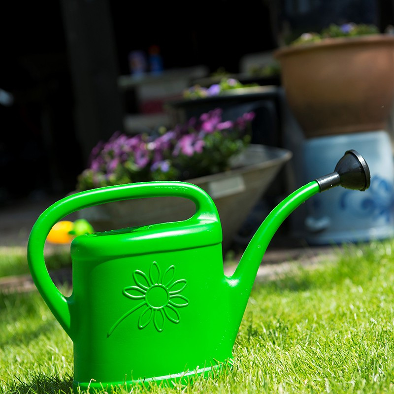 GREEN FLOWER WATERING CAN 2L