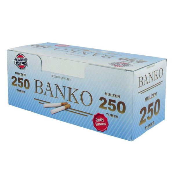 Banko - Scatola di 250 tubetti vuoti per sigarette