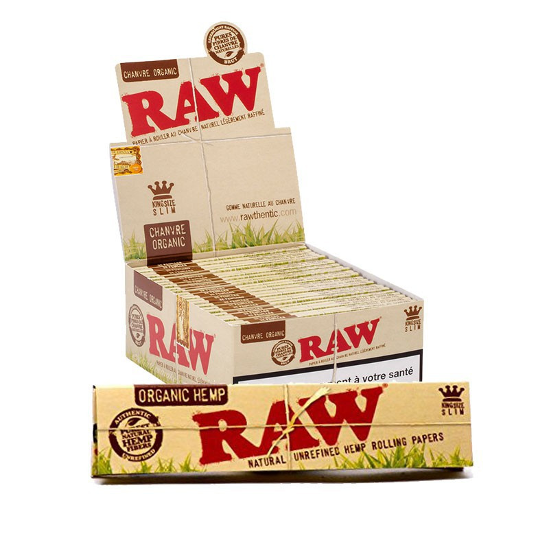Univers tabac :: Articles fumeurs :: Raw organic hemp king size slim  (chanvre bio) papier à rouler