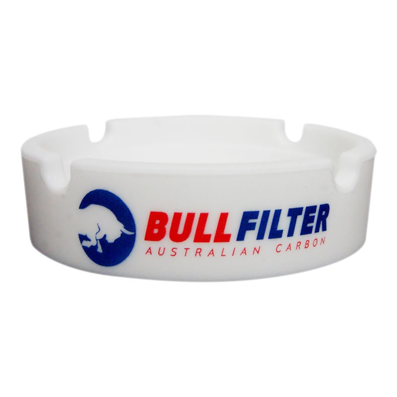 CENDRIER SILICONE BULL FILTER BLANC LOGO ROUGE