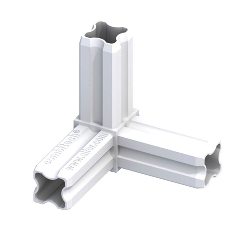 90° ANGLE CONNECTOR WHITE 3 END CAPS 23.5MM