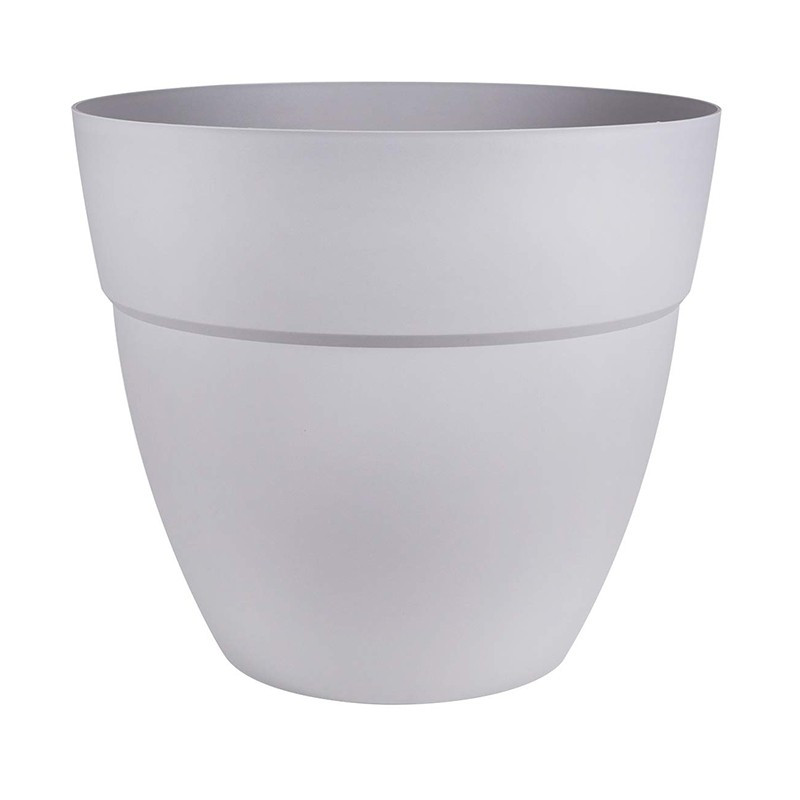 Pot rond Cancun - Ø39.5x34.2cm 28.3L gris béton - EDA Plastique