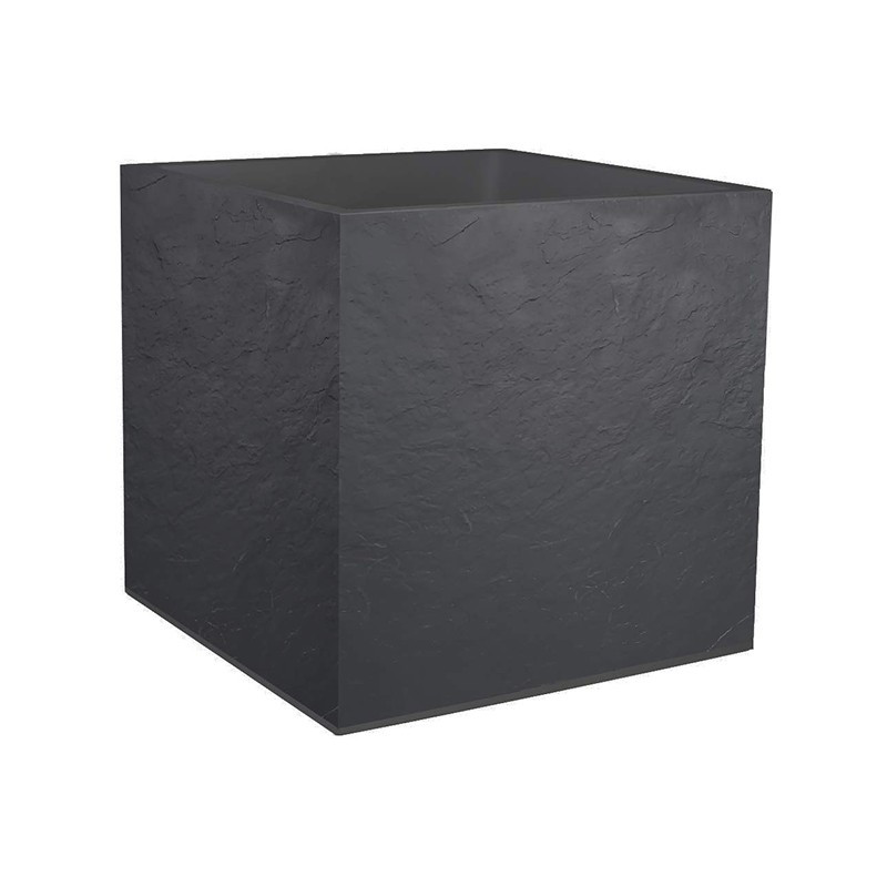 Pot carré Volcania - 49.5x49.5x49.5cm 57L gris anthracite - EDA Plastique