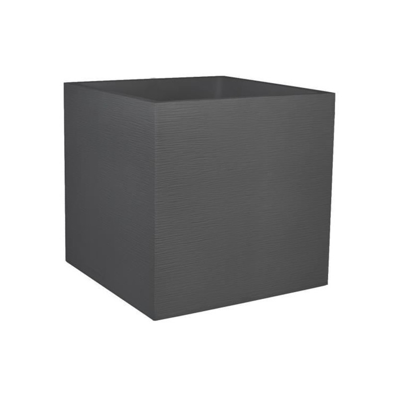 Pot carré Graphit - 49.5x49.5x49.5cm 57L gris anthracite - EDA Plastique