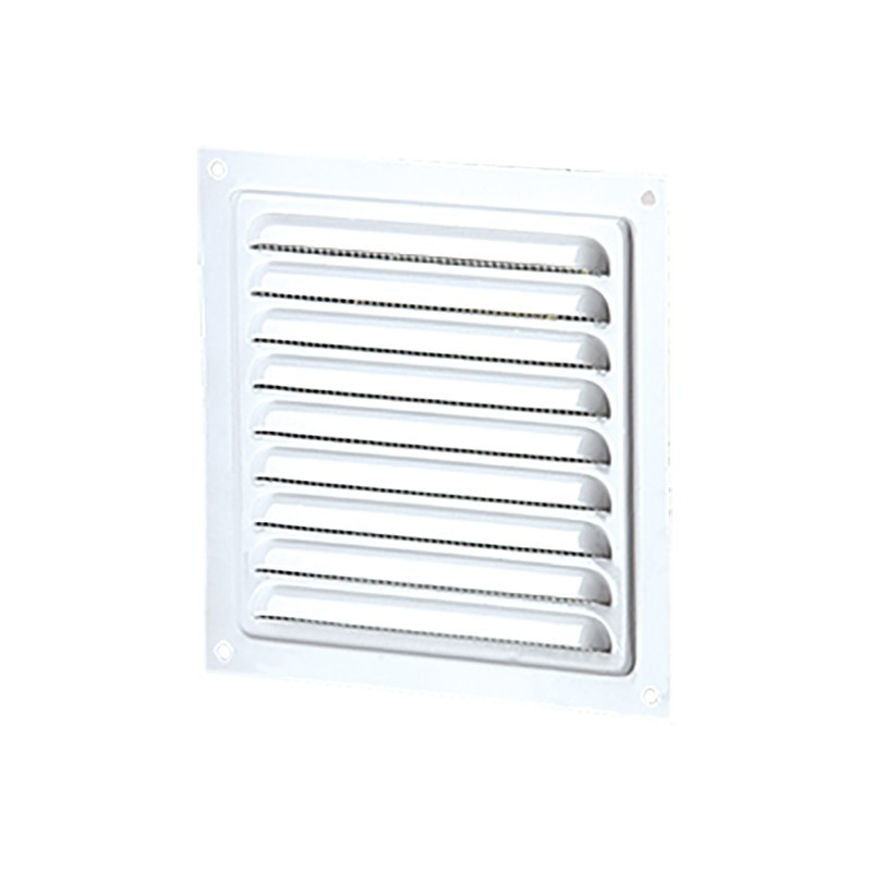SQUARE VENTILATION 200MM WHITE STEEL + INSECT SCREEN
