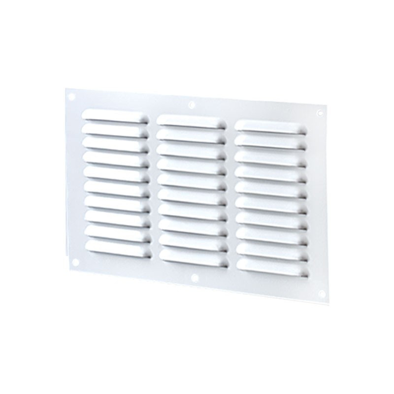 VENTILATION RECT 3 ROWS 300X100MM WHITE ALUMINIUM + INSECT SCREEN