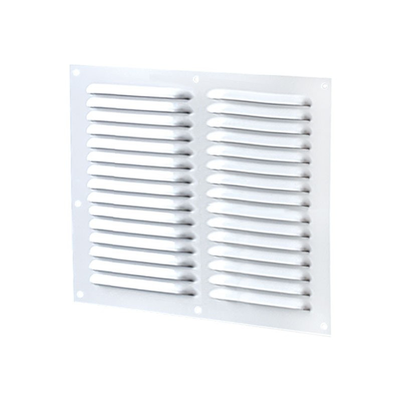 Rejilla de ventilación redonda 160mm 133cm2 - Acero blanco + protección  contra insectos - Winflex