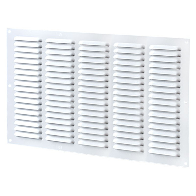 VENTILATION RECT 5 ROWS 500X250MM WHITE STEEL + INSECT SCREEN