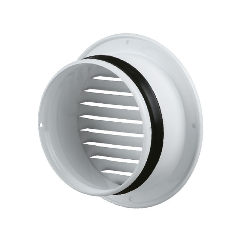 ROUND GRILL FLANGE 100MM WITH WHITE STEEL PANEL + ECRAn