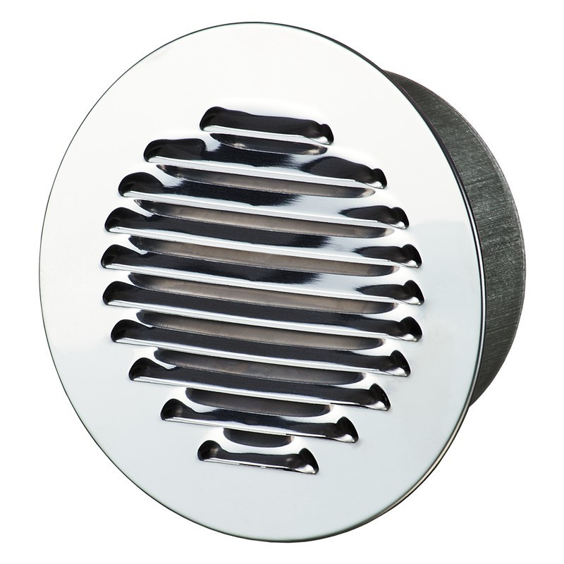 ROUND GRILLE FLANGE 150MM ALU POLISHED WHITE + INSECT SCREEN