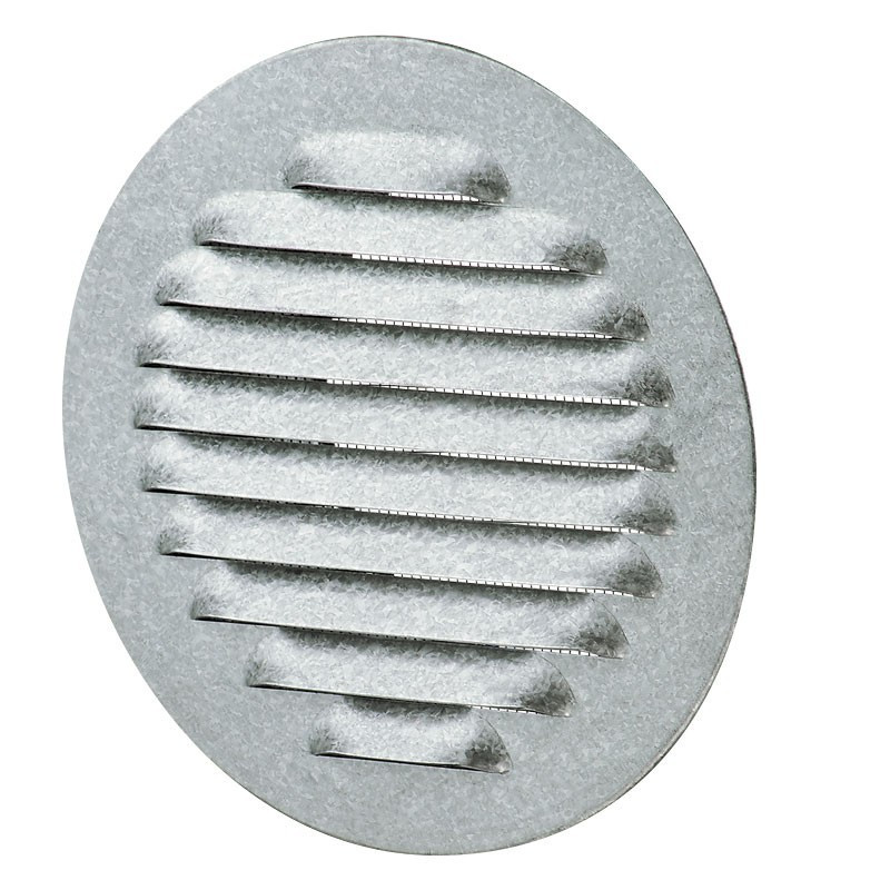 ROUND SCREW-ON GRILL ALU POLISHED WHITE D142MM. L114MM + SCREEN