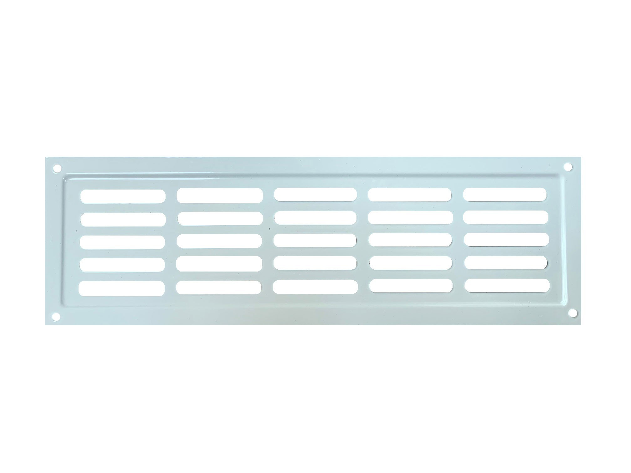 Griglia di ventilazione rettangolare a 5 file 250x80 mm - Acciaio bianco +  protezione dagli insetti Winflex