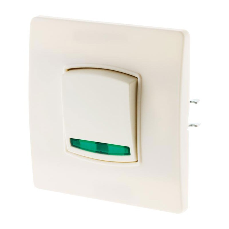 10A Diwone interruptor de botão branco com luz indicadora + garras