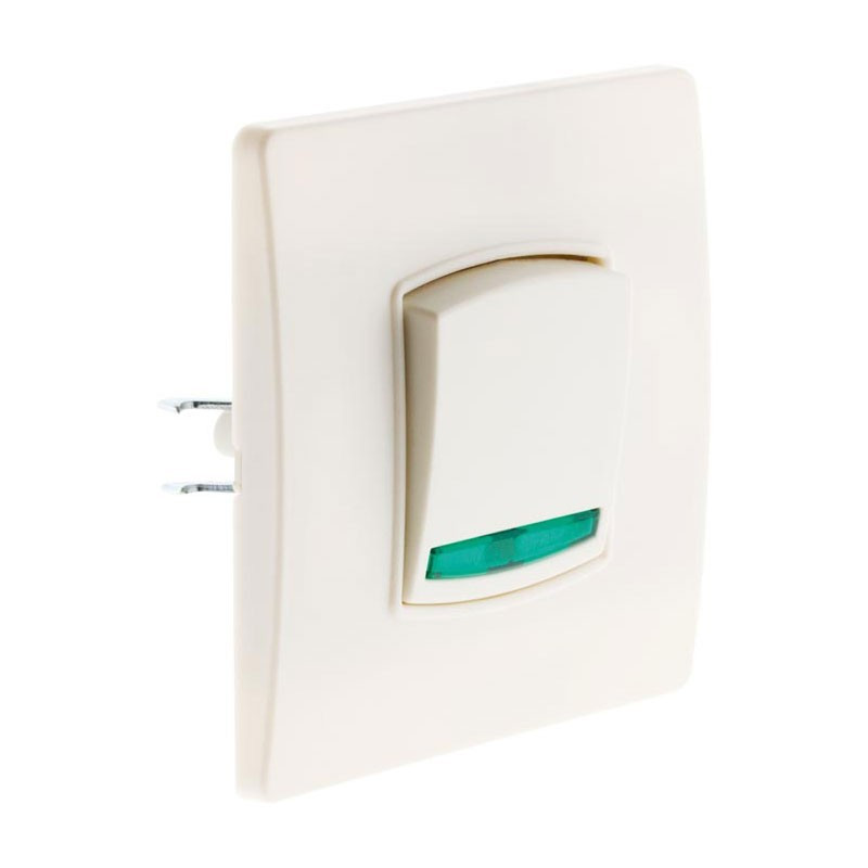 10A Diwone interruptor de botão branco com luz indicadora + garras