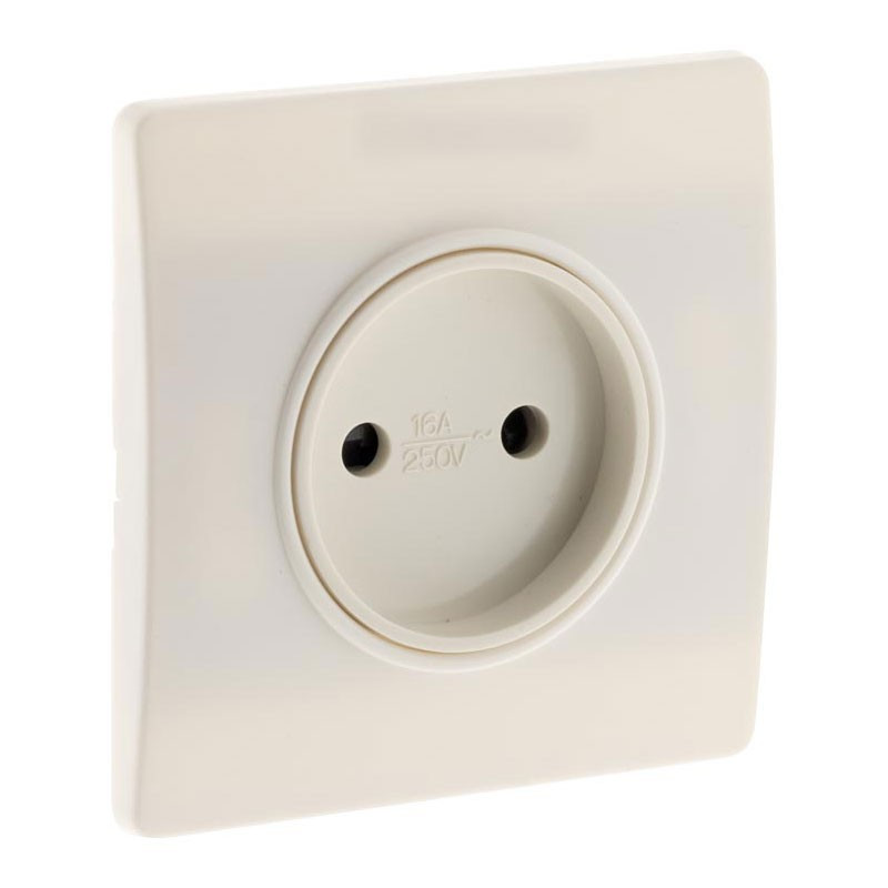 Wall socket 16A 2-pole Diwone white + claws