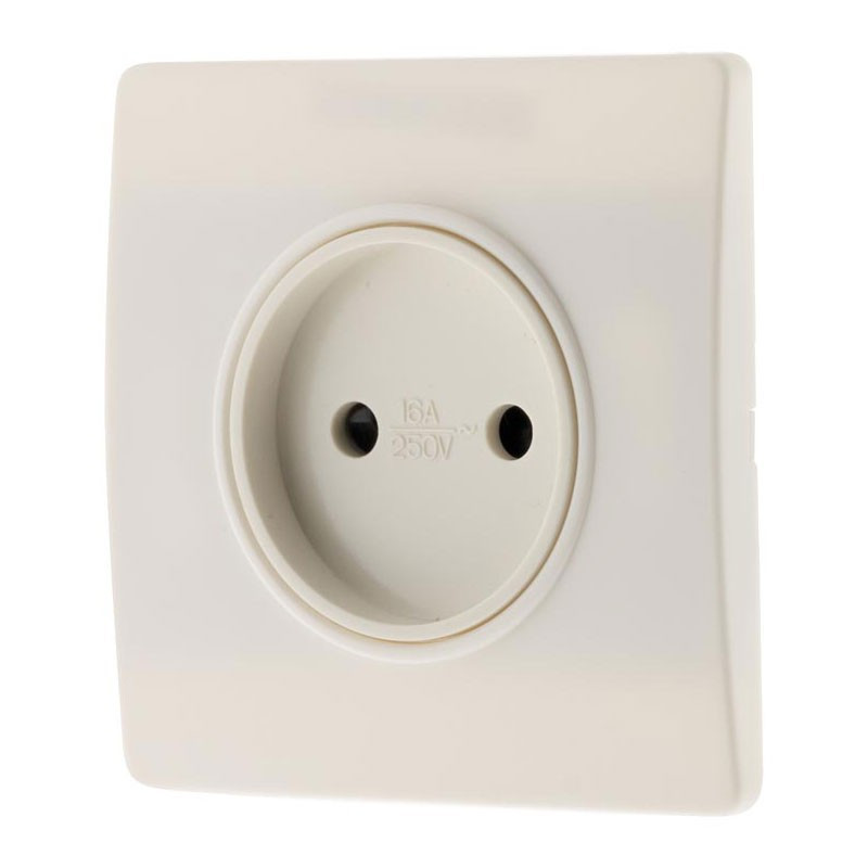 Wall socket 16A 2-pole Diwone white + claws