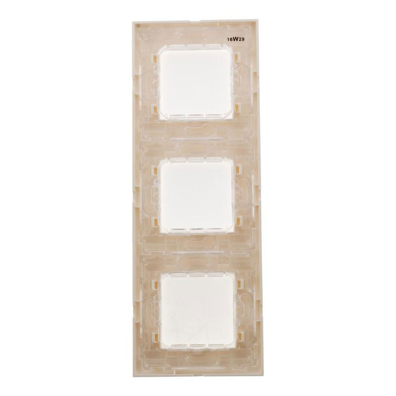 Simplea plaque blanc mat triple + 3 supports + griffes