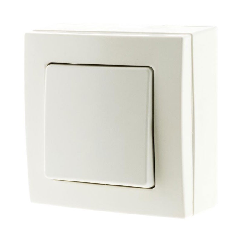Push button switch 10A surface mounted Bel View white