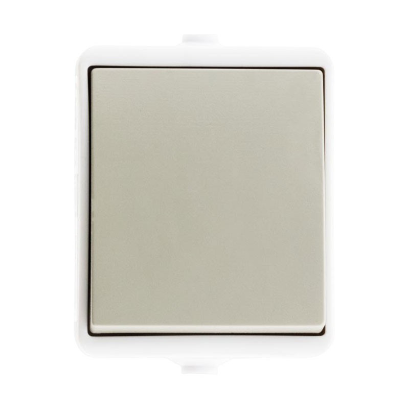 Mini push button IP54 surface mounted light grey V2