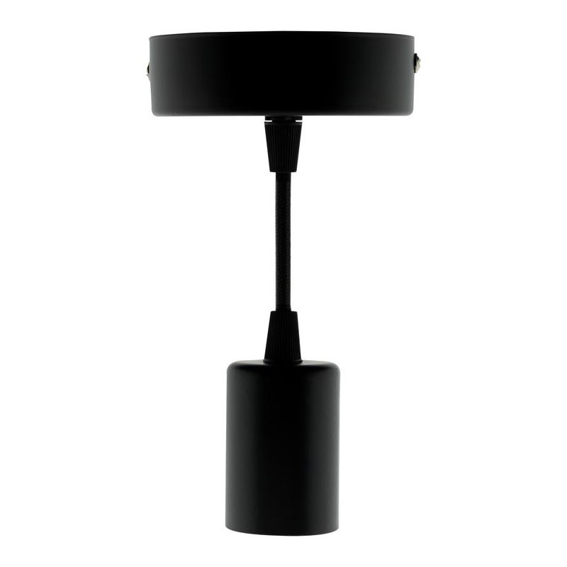Kit de suspensão metálica de lâmpada com fio têxtil preto Elexity