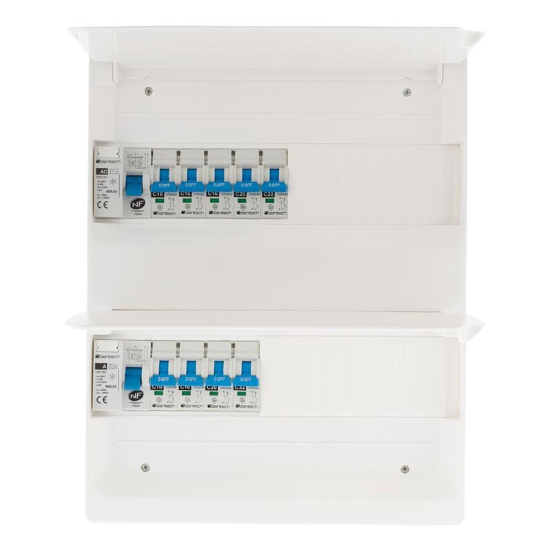 Electrical box T3 - 26 modules 9 disj + 2 diff switches + accessories