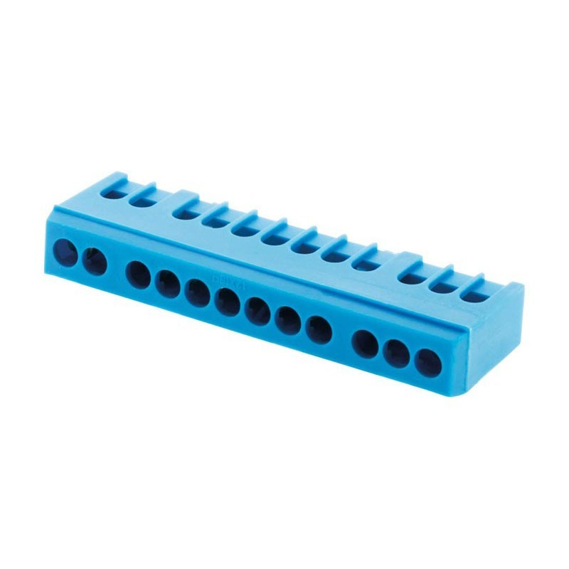 Bornier neutre bleu 12 modules Zenitech