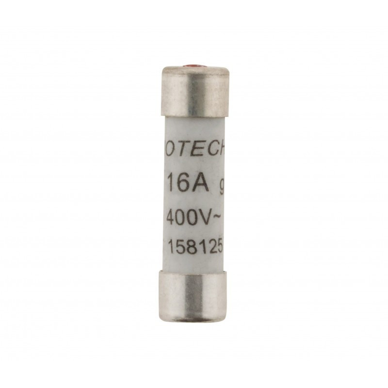 Set of 3 ceramic fuses 8.5x31.5 - 16A - with sight glass - CE - 158325