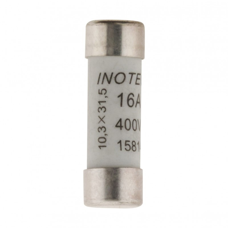 Set of 3 ceramic fuses - 10.3X31.5 - 16A - with sight glass - CE
