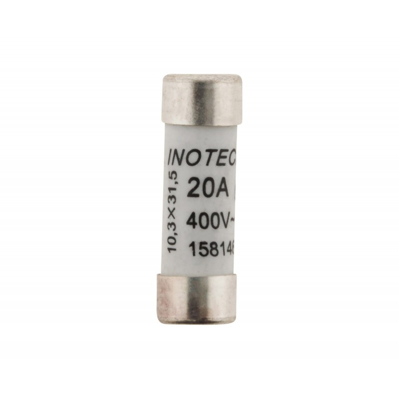 Set of 3 ceramic fuses - 10.3X31.5 - 20A - with sight glass - CE