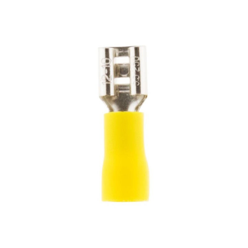 10 yellow female clips 6. 3mm