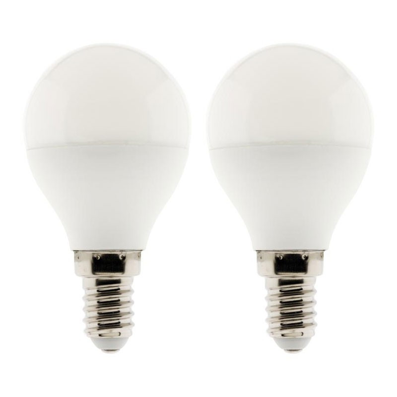 Pack of 2 standard led bulbs 6W E27 6500K 470LM