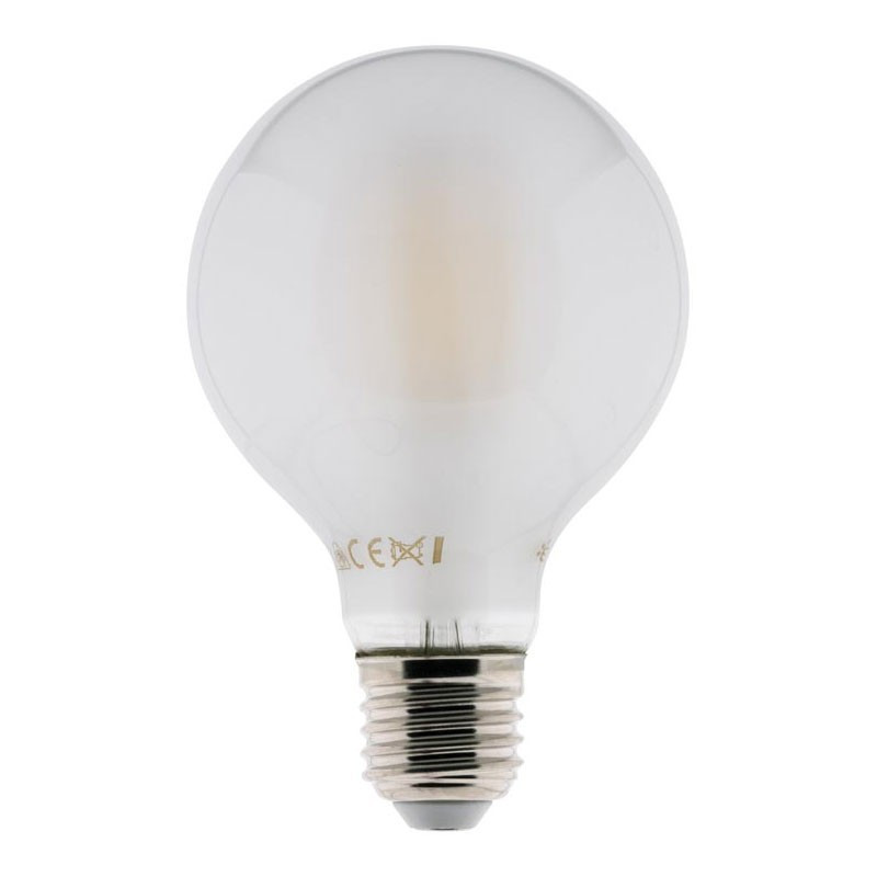 Vlot Tolk Ambacht 80mm 6W E27 806 lumen globe frosted filament LED bulb - Elexity