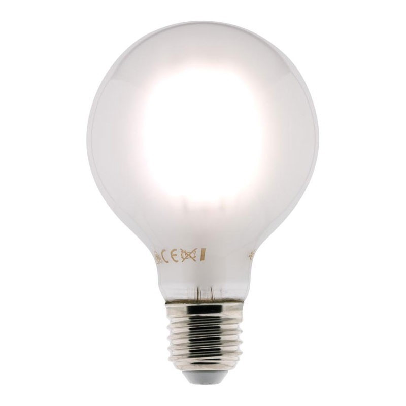 Ampoule LED filament dépoli globe 80mm 6W E27 806 lumens Elexity