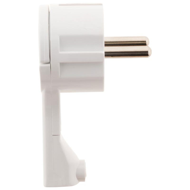 2 pole extraplate male plug + earth 16A white - Zenitech