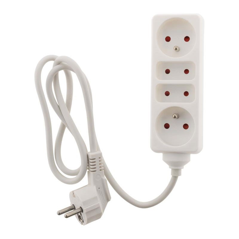 Multi-socket power strip 2 x 6A sockets + 2 x 16A sockets Zenitech White