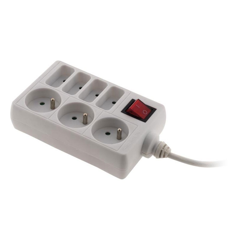 Multiple socket outlet 4 sockets 6A + 3x16A + switch White Zenitech