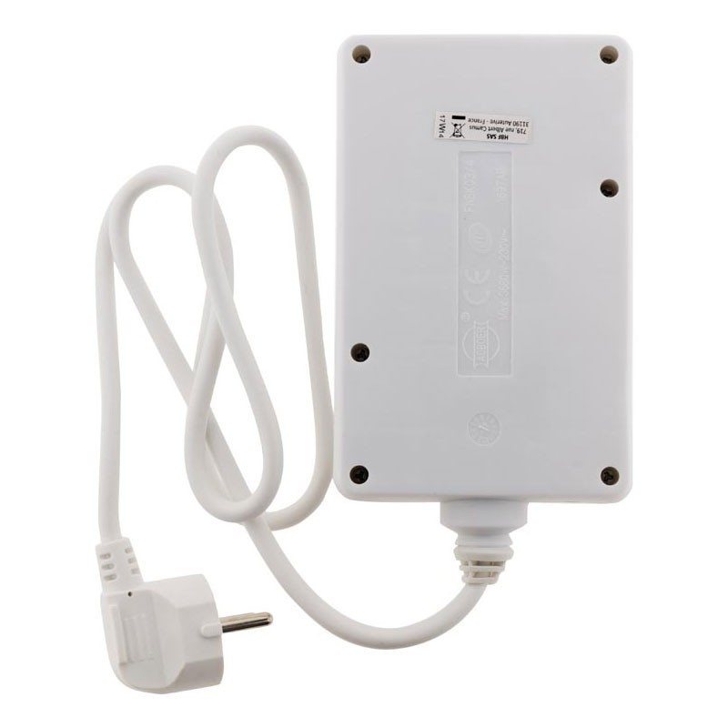 Bloc multiprise 4 prises 6A + 3x16A + interrupteur Blanc Zenitech