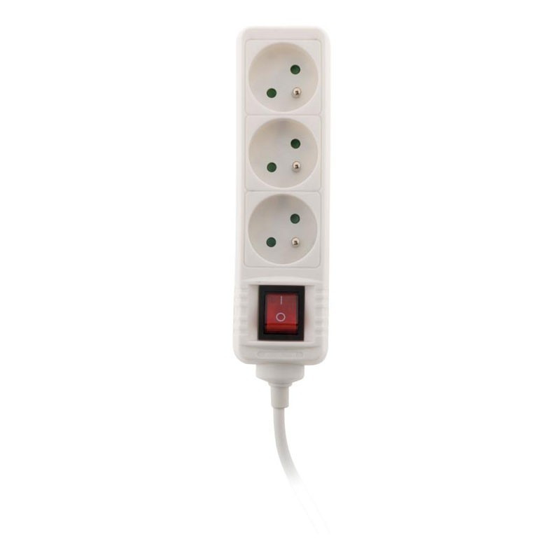 Bloc 3 Prises 16A interrupteur Blanc Zenitech