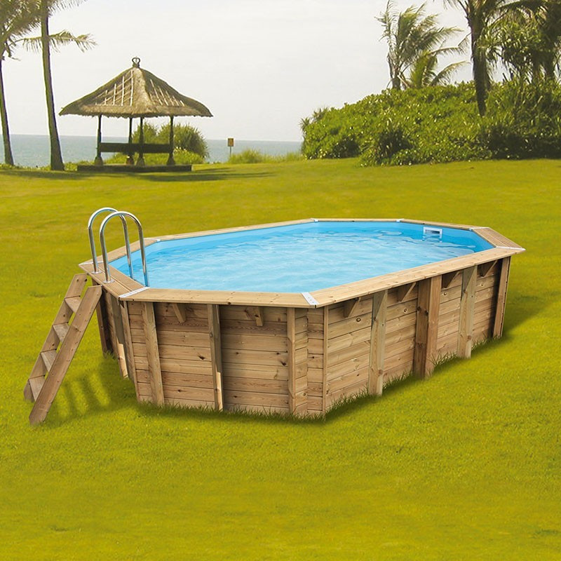 Achteckiger Swimmingpool Sunwater 300x490cm - blaue Folie - Ubbink (Lieferung: 15 Tage)