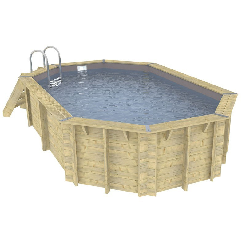 Swimming pool Océa 400x610x130cm - grey liner - Ubbink (delivery: 15 days)