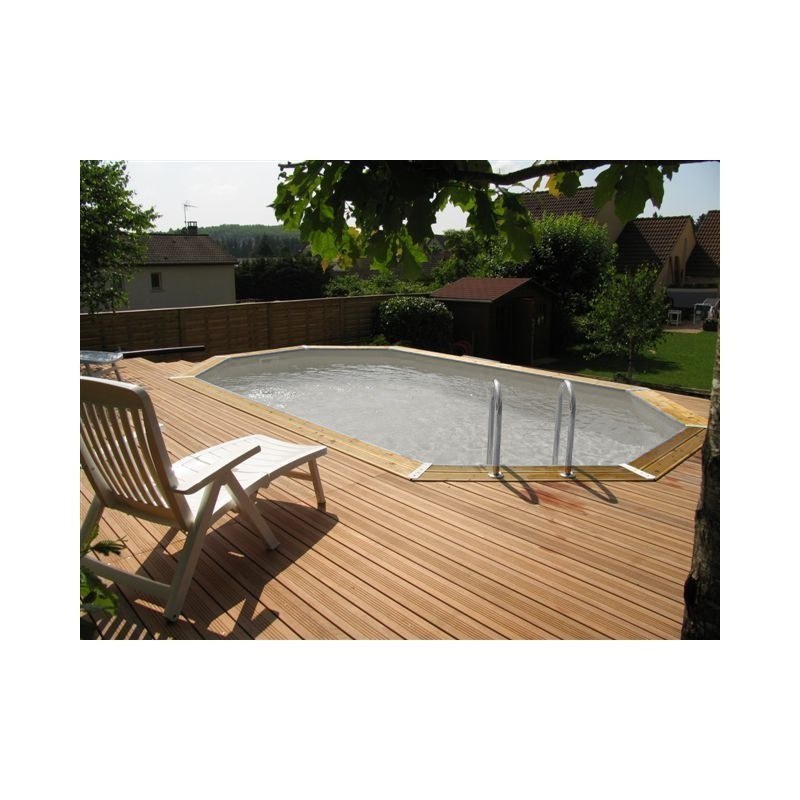 Swimming pool Océa 400x610x130cm - grey liner - Ubbink (delivery: 15 days)