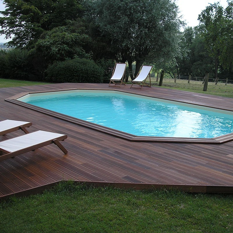 Swimmingpool Océa 470x860x130cm - beige Folie - Ubbink (Lieferung: 15 Tage)