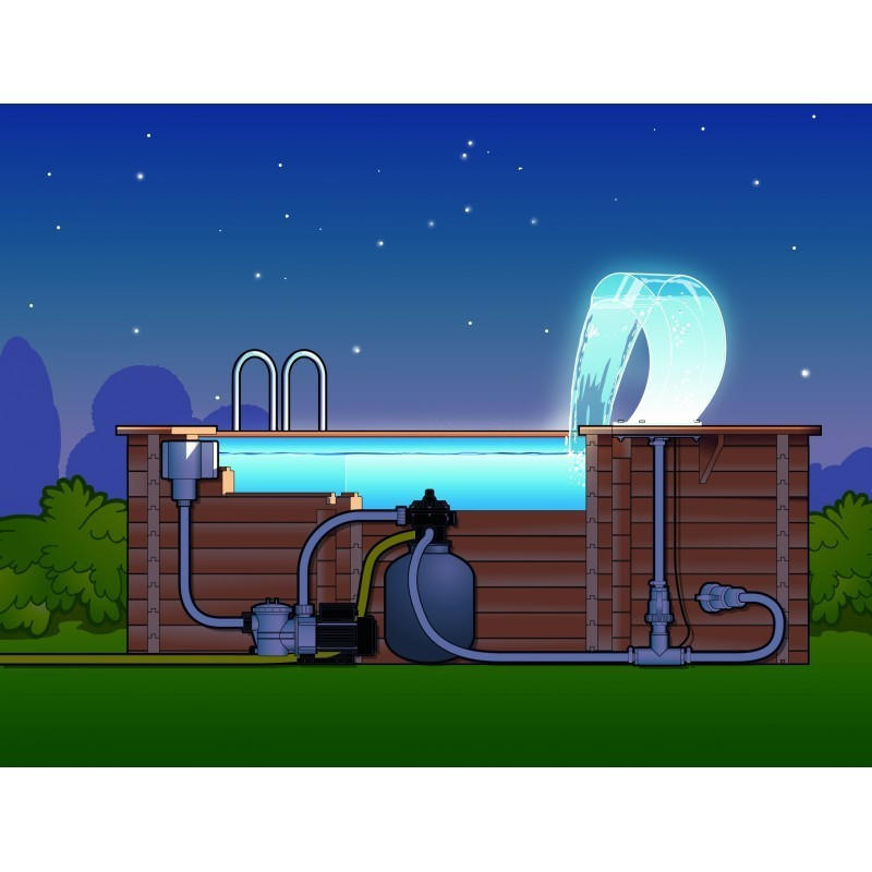 Mamba Acryl LED waterval fontein wit zwembad - Ubbink (levering : 15 dagen)