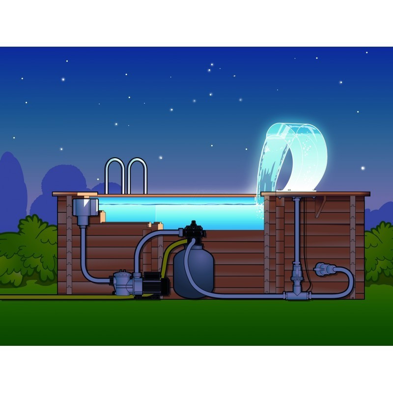 Mamba Acryl LED piscina branca com cascata - Ubbink (entrega : 15 dias)