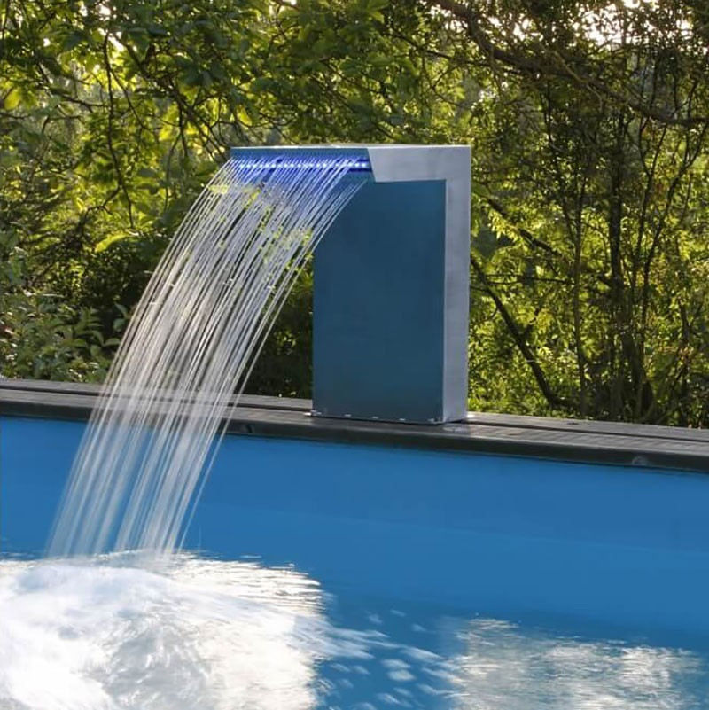 Fontaine Straight LED cascade blanc piscine - Ubbink