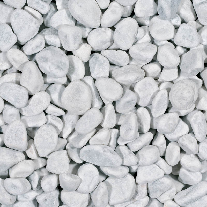 Grava decorativa blanca de Carrara 